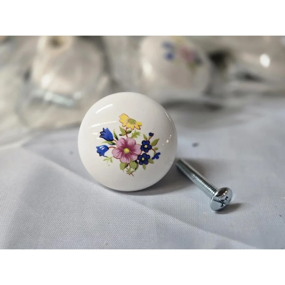 Box Of 25 Belwith P760-BQ Vtg Knob Pull Drawer Cabinet Floral Flower L Bouquet